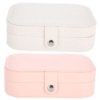 Portable Jewelry Box Earring Ear Stud Ring Necklace Holder Storage Organizer Case