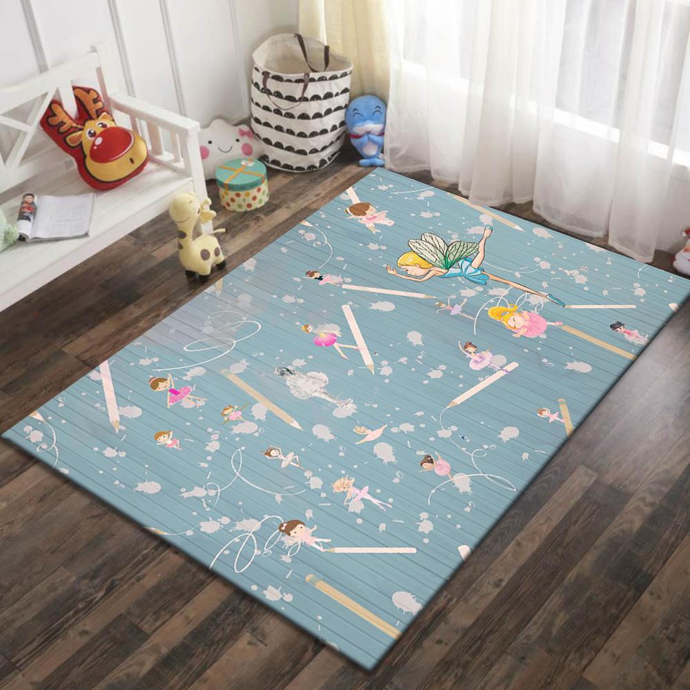 Cartoon Football Carpet Living Room Area Rug Kids Play Mat Aircraft Soccer Dinosaur Boys Bedroom Rug Crystal Velvet Doormat