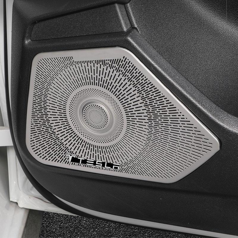 3D Car Styling Sticker Aluminum Emblem interior Speaker audio Badge For Tesla Model 3 Model X S 2016-2020 Decals TM3 TMX TMS Decal