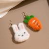 1 Pair Pendant Earrings Sweet Asymmetric Funny Winter Autumn Cute Rabbit Carrot Hook Earrings Jewelry Accessory