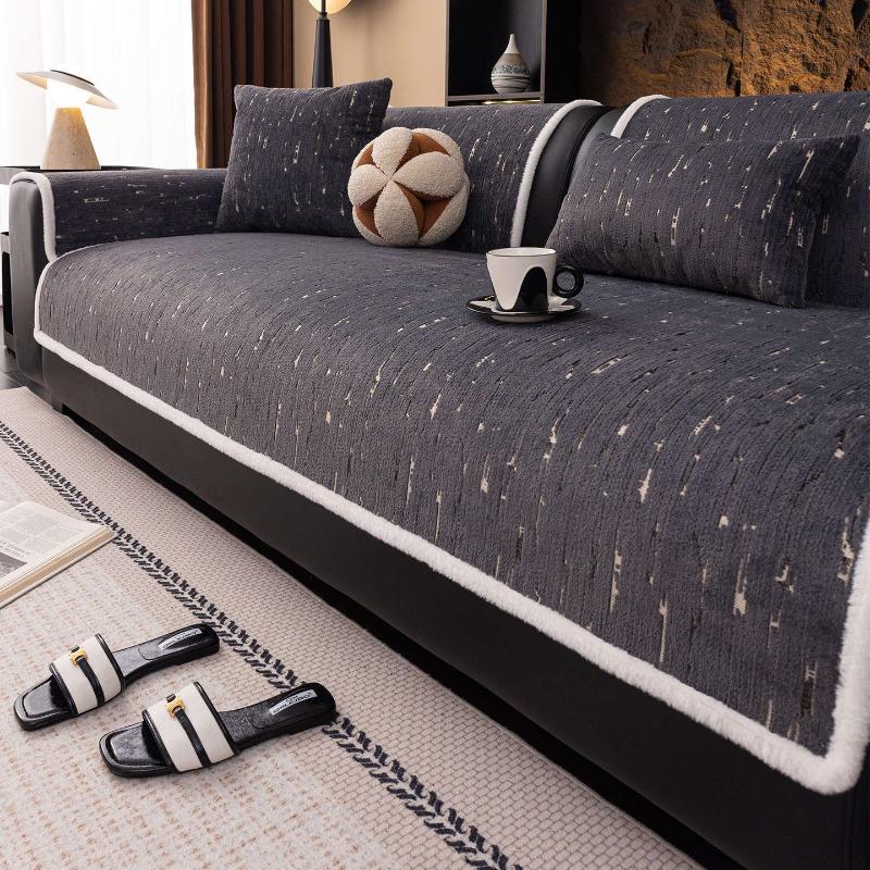 Soft and Sticky Sofa Cover Anti Slip Straight Row One-piece Laying Sofa Cushion Cover Skin Friendly Suitable for All Seasons