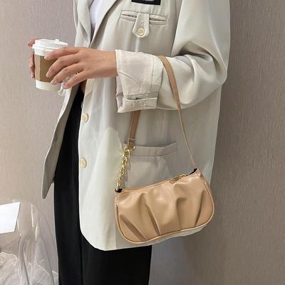 Elegant Armpit Sling Handbags Solid Color Women PU Leather Shoulder Bags Simple Shoulder Messenger Bags for Women