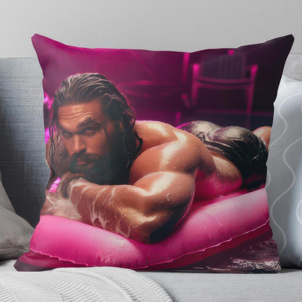 Double-sided Jason Momoa Pillowcase - Soft, Fade-resistant, Retro Style with Zipper Closure, Perfect for Home Decor and Holiday