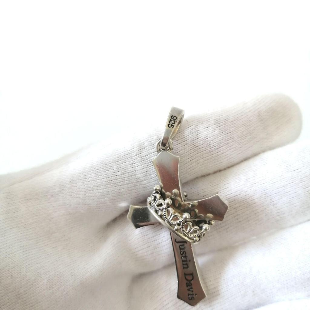 Used JUSTIN DAVIS Justin Davis Pendant Top Crown Cross Silver 420