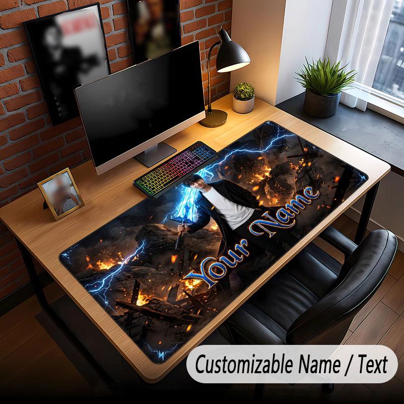 Benutzerdefinierte Namens-Erweiterte Mauspads, Solo Leveling Gaming Schreibtischmatte Für Home Office Desktop-Dekoration
