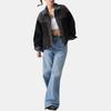 Levis Loose Color Block Lapel Casual Long Sleeve Denim Jacket Women jackets Black 003SX-0000