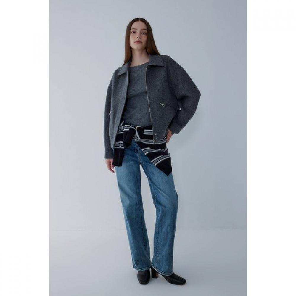 Vov Wool Blend Twill Blouson Jacket 7155410003 dark gray/S