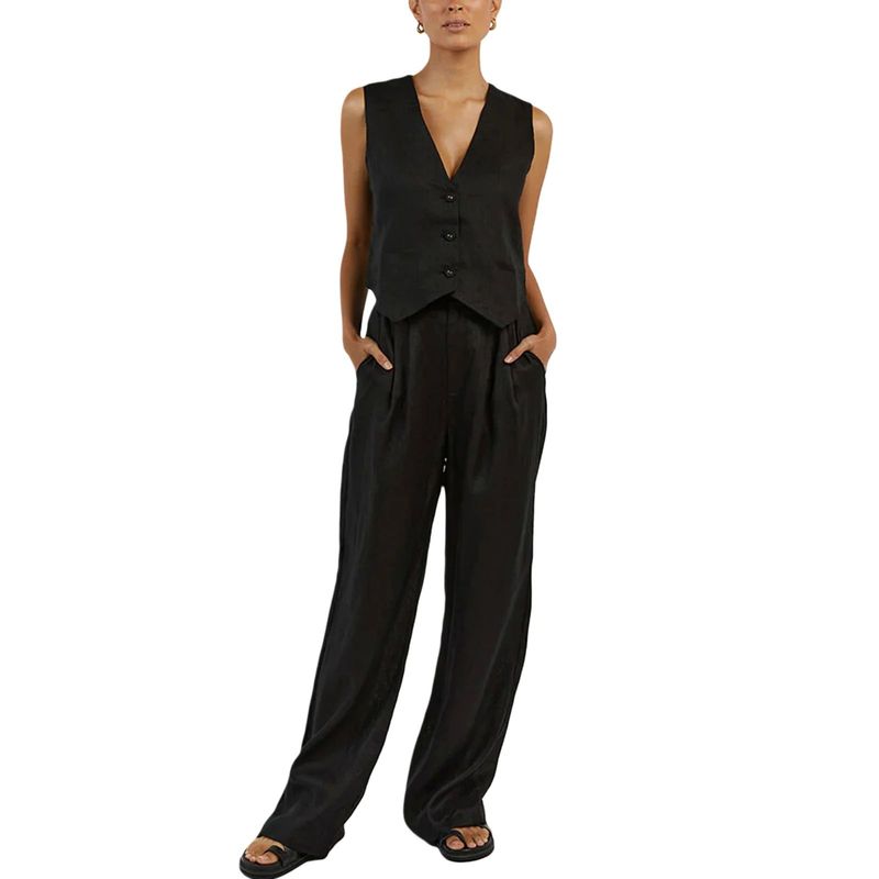 Women's Vest Wide Leg Pants Casual Set
