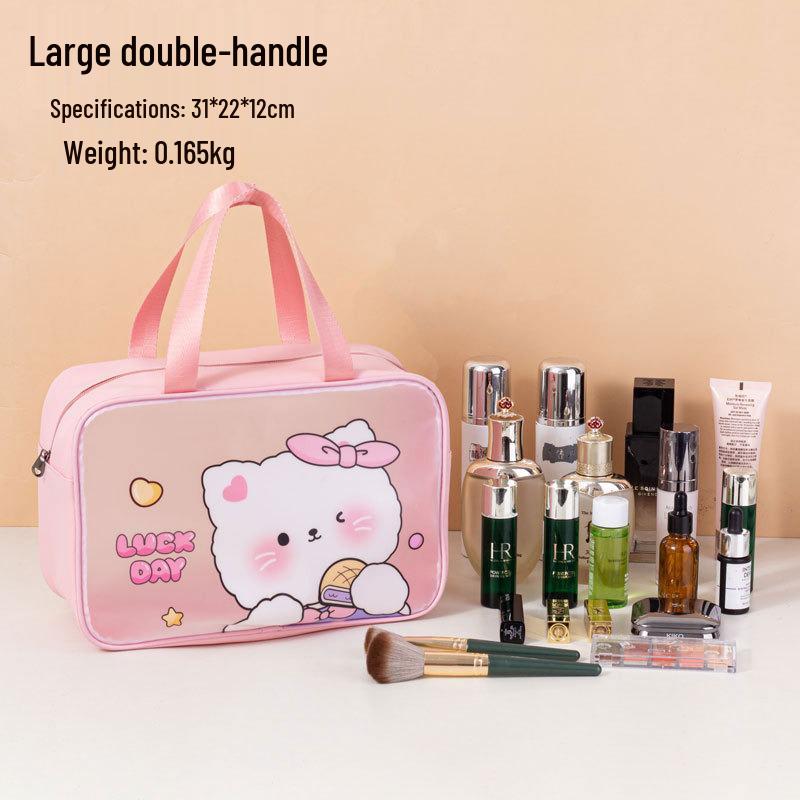 Waterproof Cartoon Wash Bag - Large Capacity PVC Toiletry & Cosmetics Travel Organizer for Women