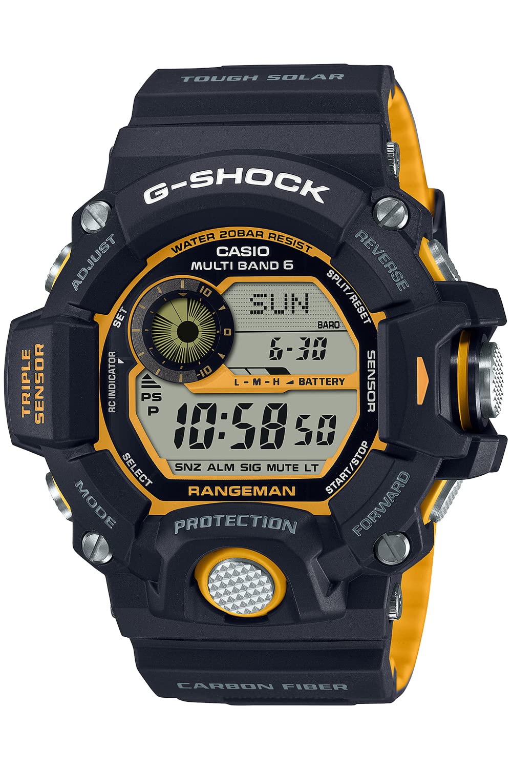 

[Casio] Годинник G-Shock [Внутрішній Оригінальний Продукт] RANGEMAN Радіо Сонячний GW-9400YJ-1JF Чоловічий Чорний x Жовтий