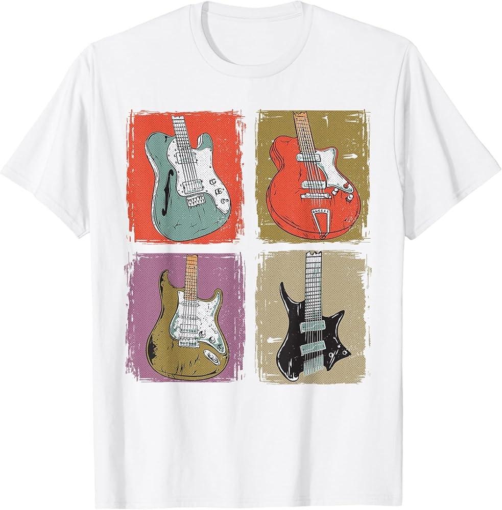 Electric Guitar Collection Band Guitarist Vintage Music TShirt Unisex T-Shirt XXL