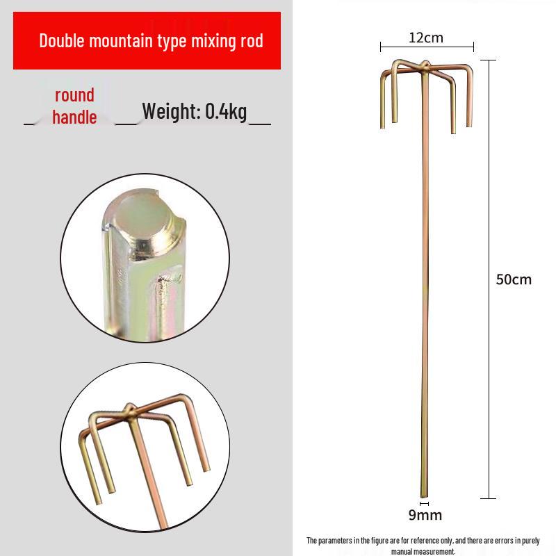 Stainless Steel Multi-use Mixing Rod for Cement, Paint, and Mortar - Compatible with Electric, Hammer, and Impact Drills
