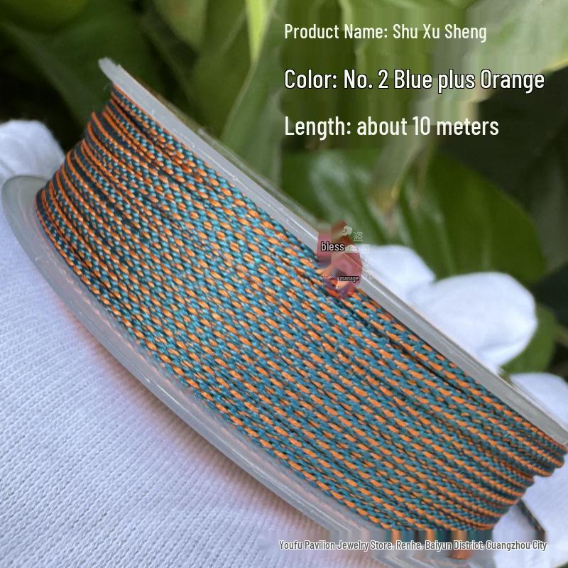 Millet Whisker 1.5mm Dragon Pattern Braided Rope - Mixed Color Thread for DIY Bracelet & Necklace