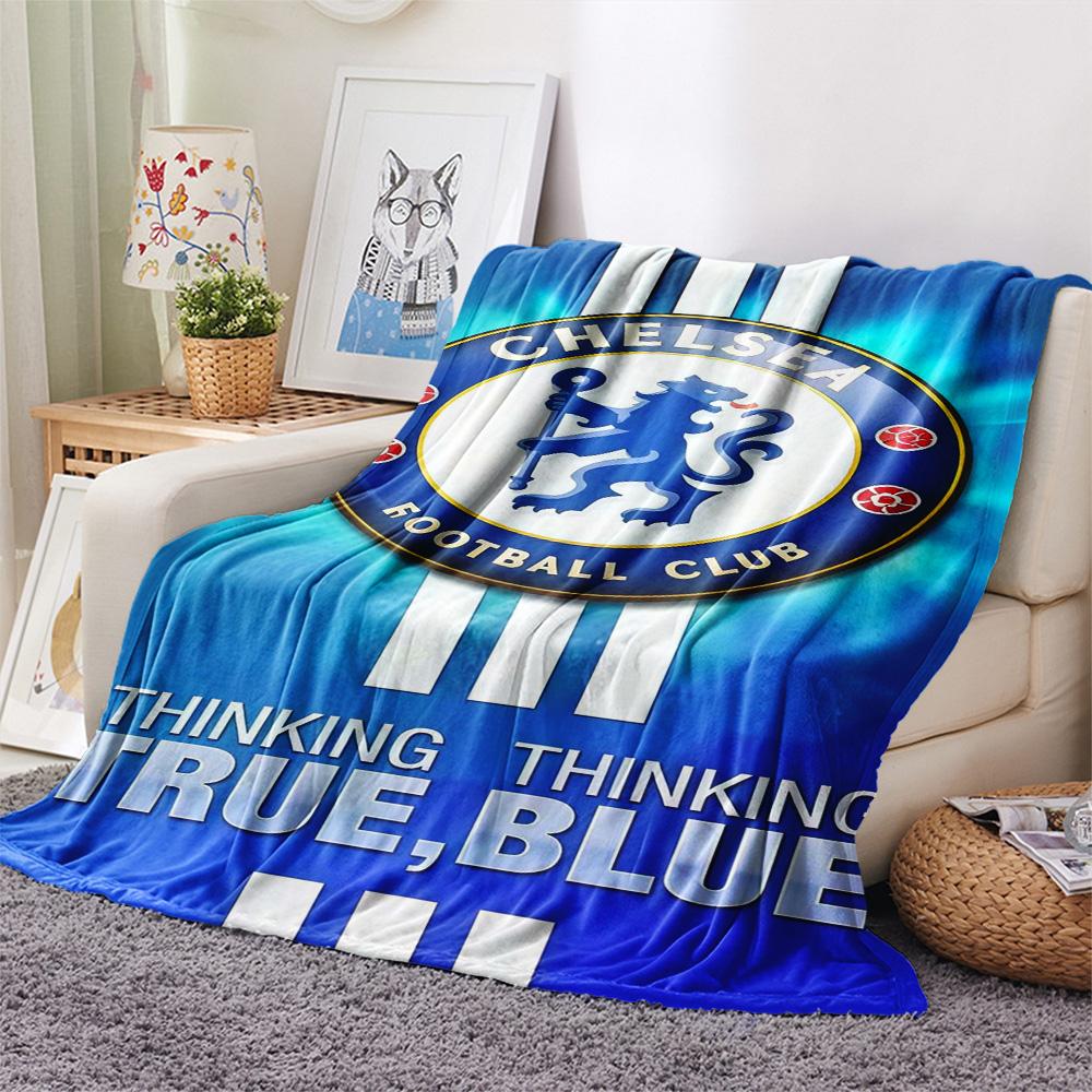 Chelsea FC logo Print FlAannel Blanket, High quality Comfortable for All Seasons, Home Decor, Warmth and Comfort