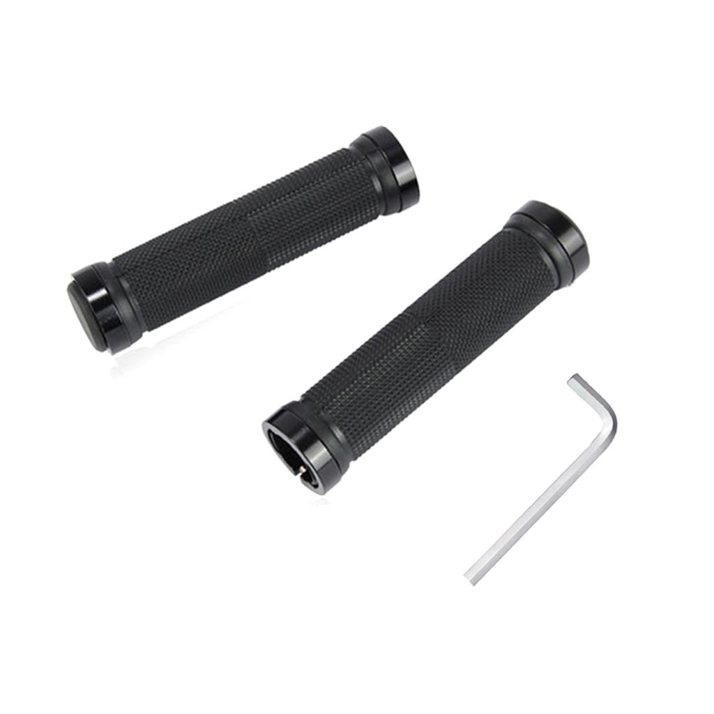 2Pcs Bicycles Handlebars Grip Soft Rubber Cover Bikes Handle Grip Cover Antislip Cyclings Handlebars Grip with End Plug