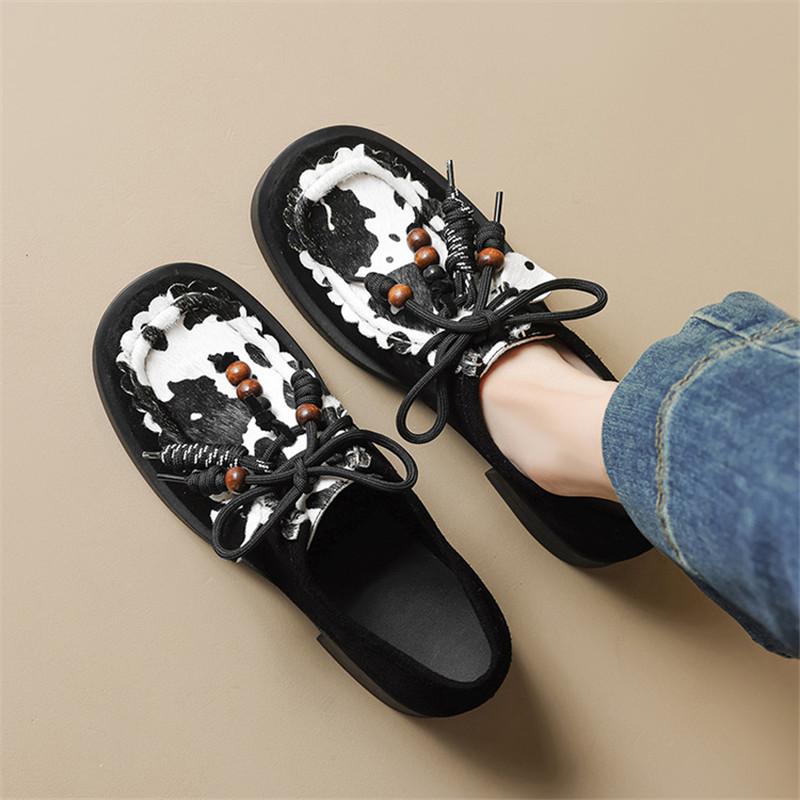 Fashion New Spring/Summer Horsehair Women Pumps Shoes for Women Fashion Mixed Color Round Toe Lace Women Shoes Loafers Platform Shoes