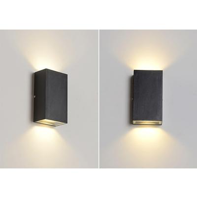 Lampă de perete modernă, minimalistă, cu două capete, dreptunghiulară, negru pur, iluminat pentru scări, în aer liber, impermeabilă, IP65, pentru grădină.
