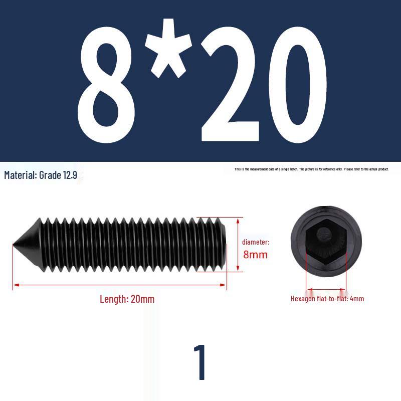 12.9 Edelstahl 304 Innensechskant Kegelspitze Gewindestift M2/M3