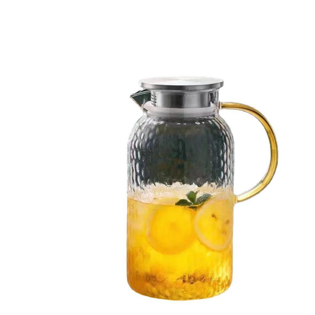 Yu Qianle High-Temperature Resistant Hammer Pattern Glass Kettle, Explosion-Proof, Large Capacity for Cold or Boiled Water