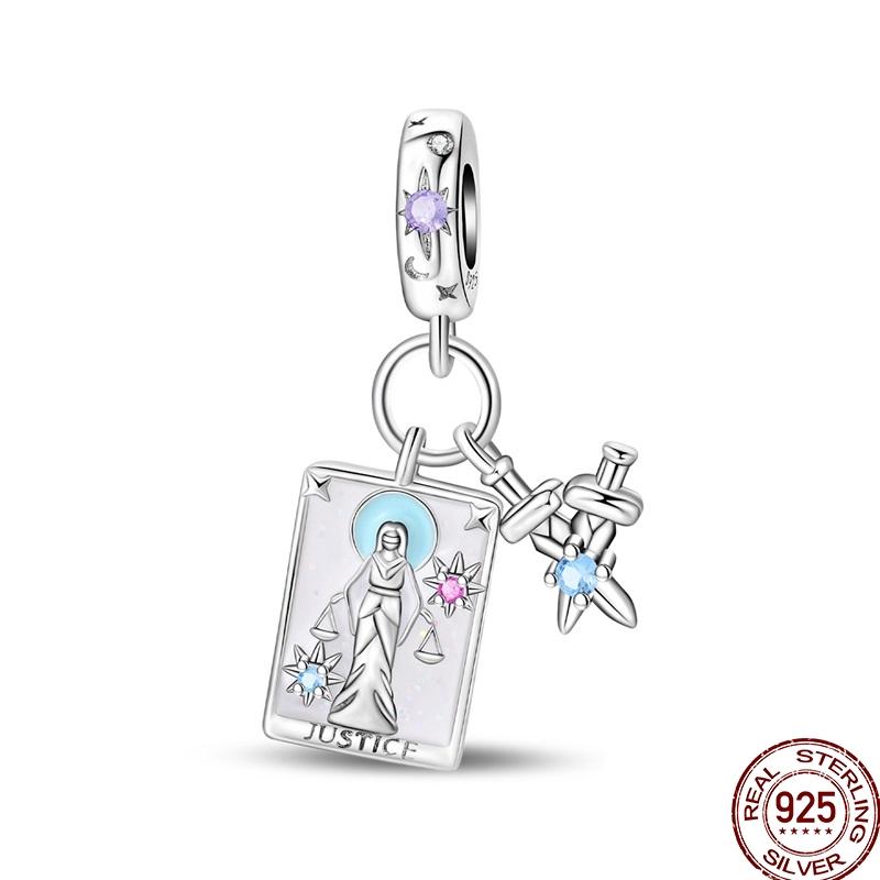 Charms Copper Tarot Card Devil Hermit Wheel Of Fortune Sun Star Pendant Fit Bracelets Necklace Diy Jewelry