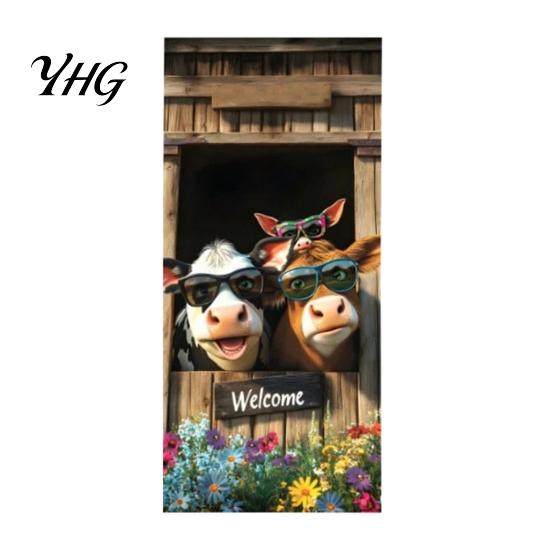 Decorative Adhesive for Household Bins Cartoon Animal Trash Can Sticker, Colorful Self-Adhesive PVC Decal, Waterproof Cute Fun Home Decor Cans Cat Dog