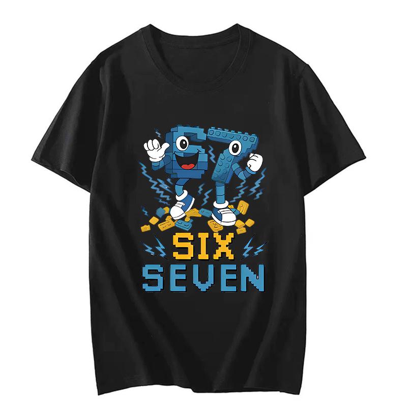 Funny Six Seven 67 Brainrot Print Fashion T Shirt Unisex Women Fashion Gaming Meme TShirt Y2k Casual Short Sleeve Tee Tops Clothes