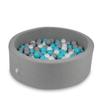 Dry Pool 90x30cm Gray with 200 Balls: Turquoise, Gray, Pearl