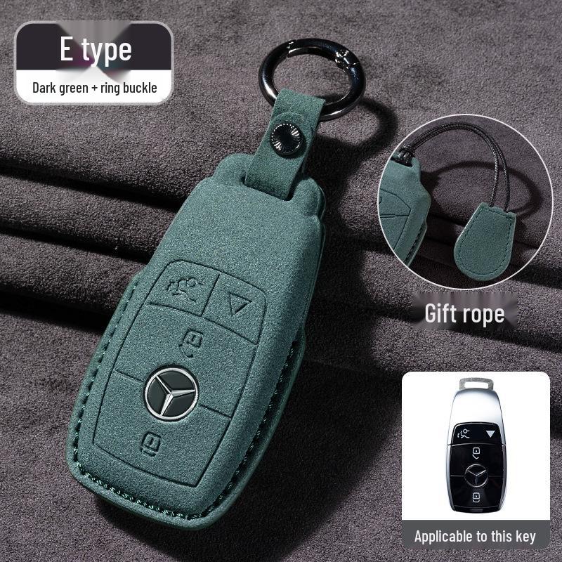 Mercedes-Benz E300L/GLC260/E260L Key Cover with Full Suede and Buckle - Men's Interior Decoration
