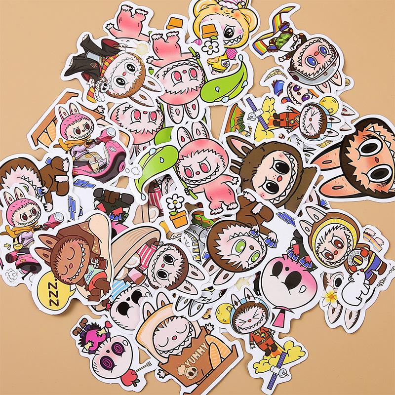 Boxed Labubu Stickers - 12 Sheets for Elementary School and Kindergarten Students