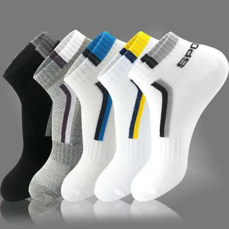 Men's Summer Short Black Socks - Thin, Mid-Short Tube, Sweat-Absorbent, Deodorizing, Boat Style