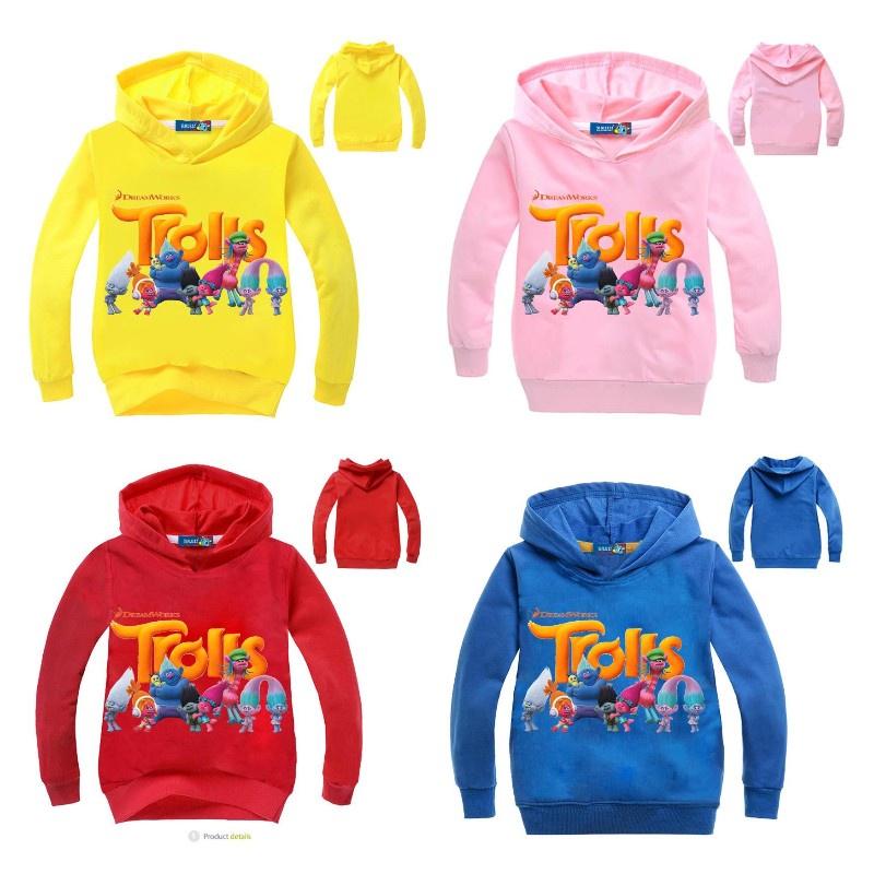 Moletom com Capuz Articulado Poppy do Filme Trolls da Dreamworks Para Crianças Roupas de Algodão Macias e Estilosas