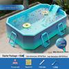 Inflatable Children's Swimming Pool with Slide - No Inflation Needed, Thickened Foldable Design for Home and Outdoor Use