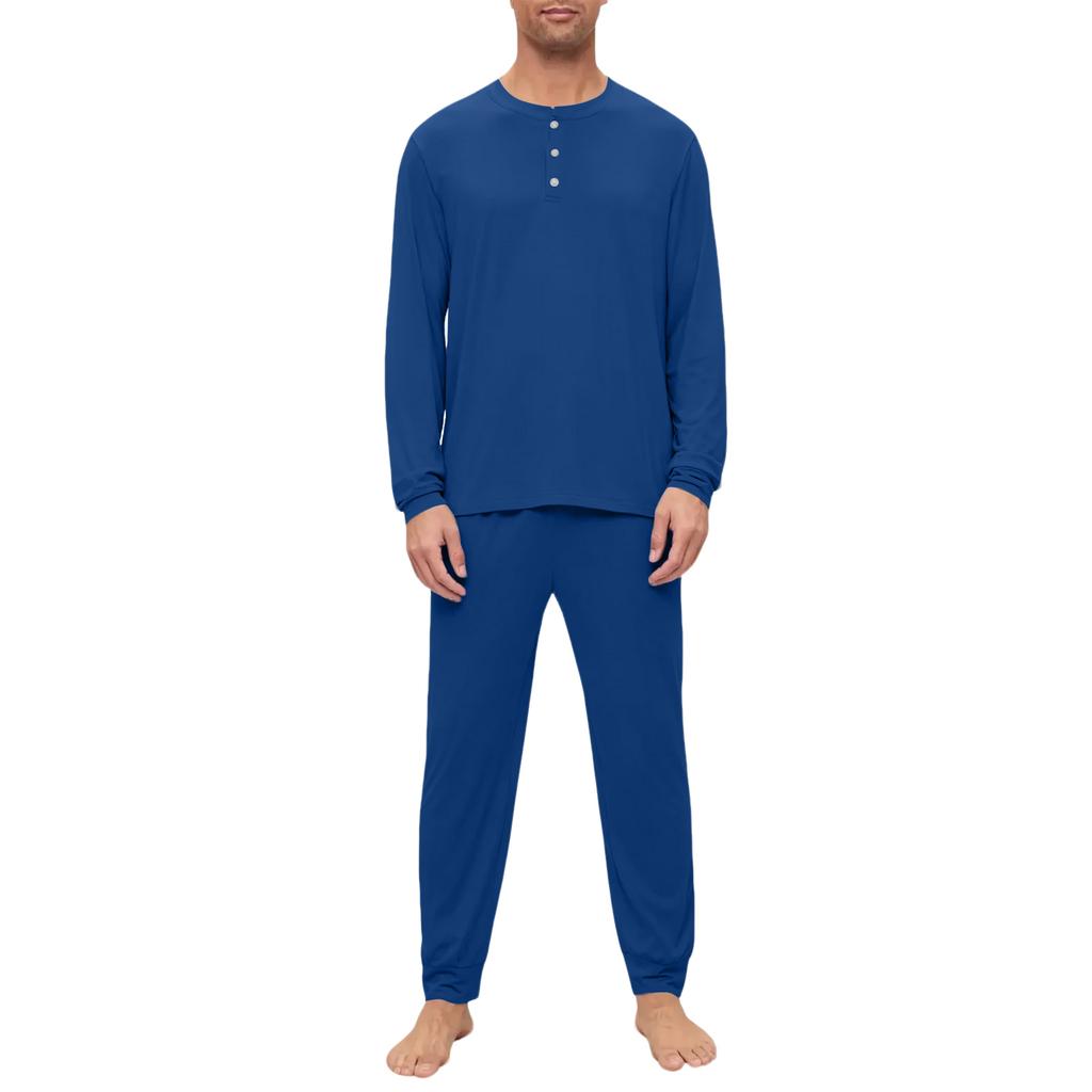 Set Pigiama da Uomo, Manica Lunga e Pantaloni Lunghi, Set Due Pezzi