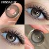 FUNSACHY 1pair Natural Blue Gray Color Contact Lenses Cosmetic Softlens 14.2mm Fashion Natural Brown Eye Contacts Yearly Use