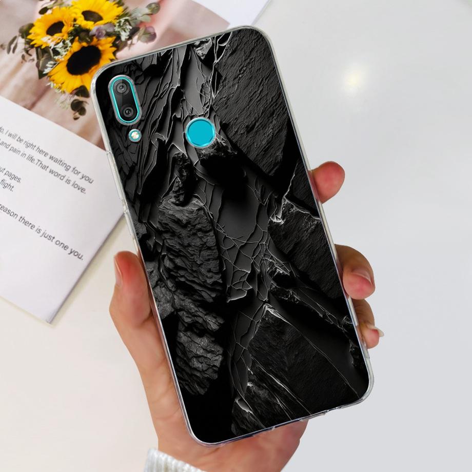 For Huawei Y7 (2019) Phone Case Huawei Y7P 2020 Back Cover Transparent Slim Soft TPU Rubber Bumper Child Fashion Cartoon Pattern