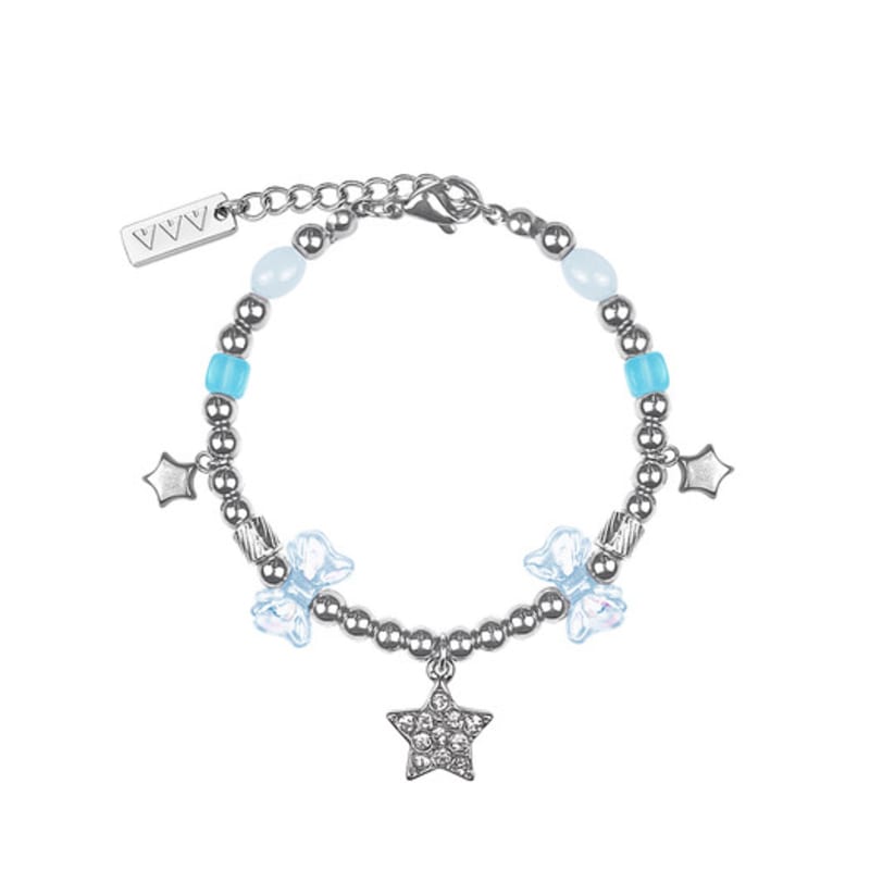 VVV Star Ribbon Ball Chain Surgical Bracelet