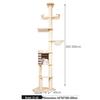 Large Solid Wood Sisal Cat Tree with Integrated Scratching Board & Climbing Platform