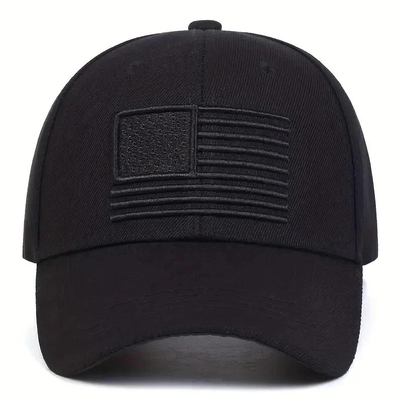 Unisex American Flag Embroidery Baseball Caps Spring Autumn Outdoor Sunscreen Hat Adjustable Casual Trucker Hats