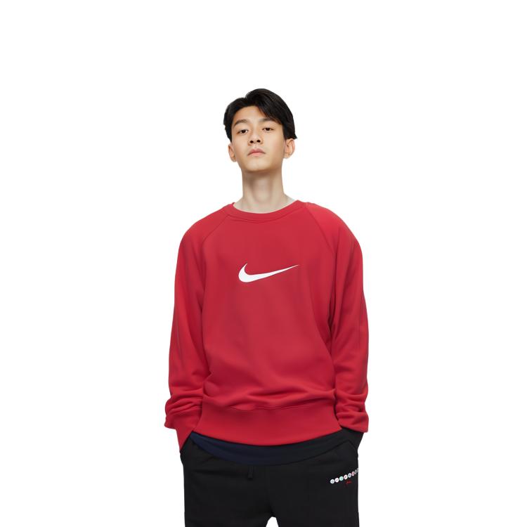 Nike Sweatshirts Men's Red Crew Neck Moderate Regular DA0087-657
