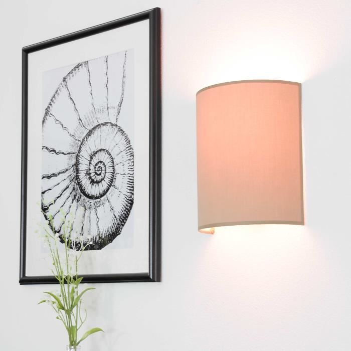 Applique Murale - Alice - Tissu Café - E27 - Design Contemporain