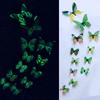 12 Pz/set Farfalla Luminosa Adesivi Murali Soggiorno Farfalle Per La Decorazione Della Festa Nuziale Casa 3D Frigo Decalcomanie Carta Da Parati
