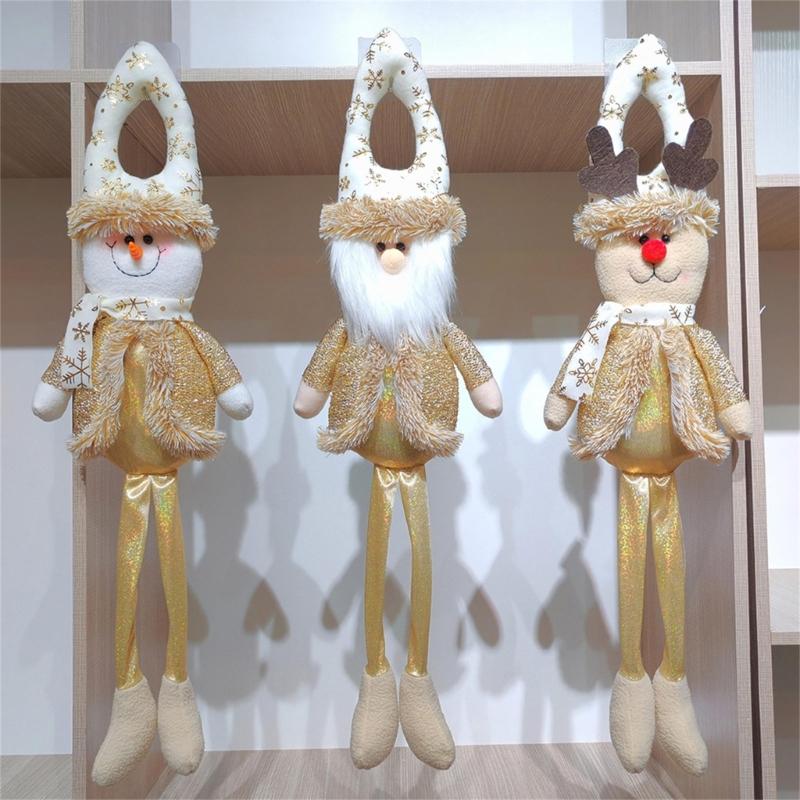 Christmas Doll Door Ornament Multipurpose Long Leg Doll Hanging Decoration For Tree Door Handle Bookshelf Curtain Window