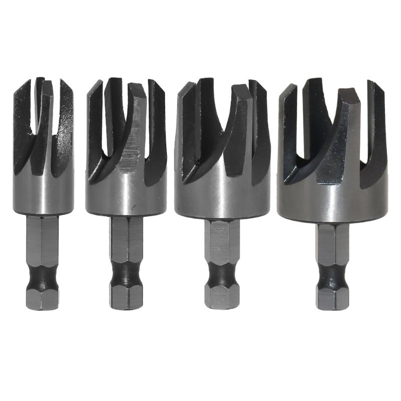 8Pcs Wood Plug Cutter Straight and Taper ClawDrill Bit Set Woodworking Hole Saw Cutting Tool 5/8" 1/2" 3/8" 1/4"