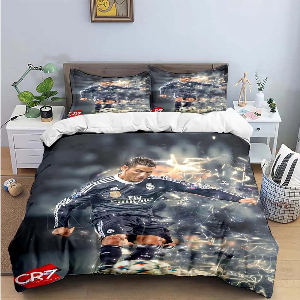 Fashion Football R-Ronaldo Digital Printing Bedding Set Duvet Cover Comforter Bed Youth Kids Girl Boys Birthday Gift