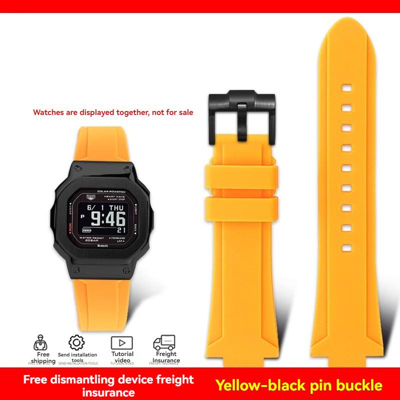 Per serie G-SHOCK Casio DW-5600 GM-5600 GW-B5600 DW5600/60 GW-M5610 GA2100 cinturino bracciale in resina siliconica con catena
