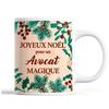 Mug - Christmas Avocado Man - Beige - 325 Ml - Dishwasher and Microwave Safe