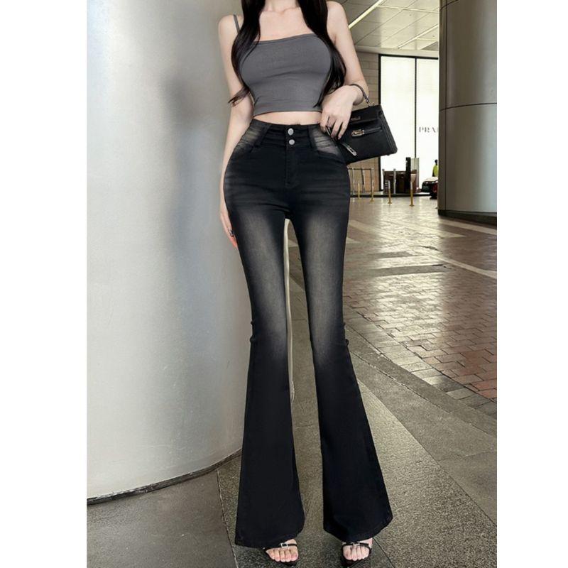 K-style Retro Spring/Summer New Arrival Fashion Comes with Fengqi Hip Raise Slim Fit Easiest for Match High Waist Slim Looking Speaker Denim Pants