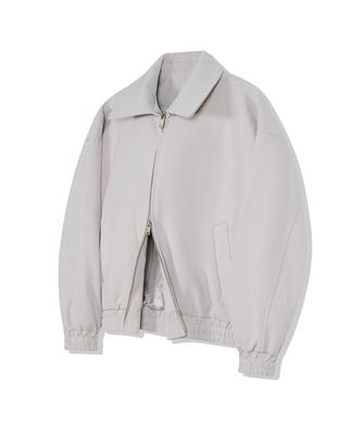 Vivabrown 85-Viva015 [Neutral] Collared Blouson Minimal Jacket Light Gray