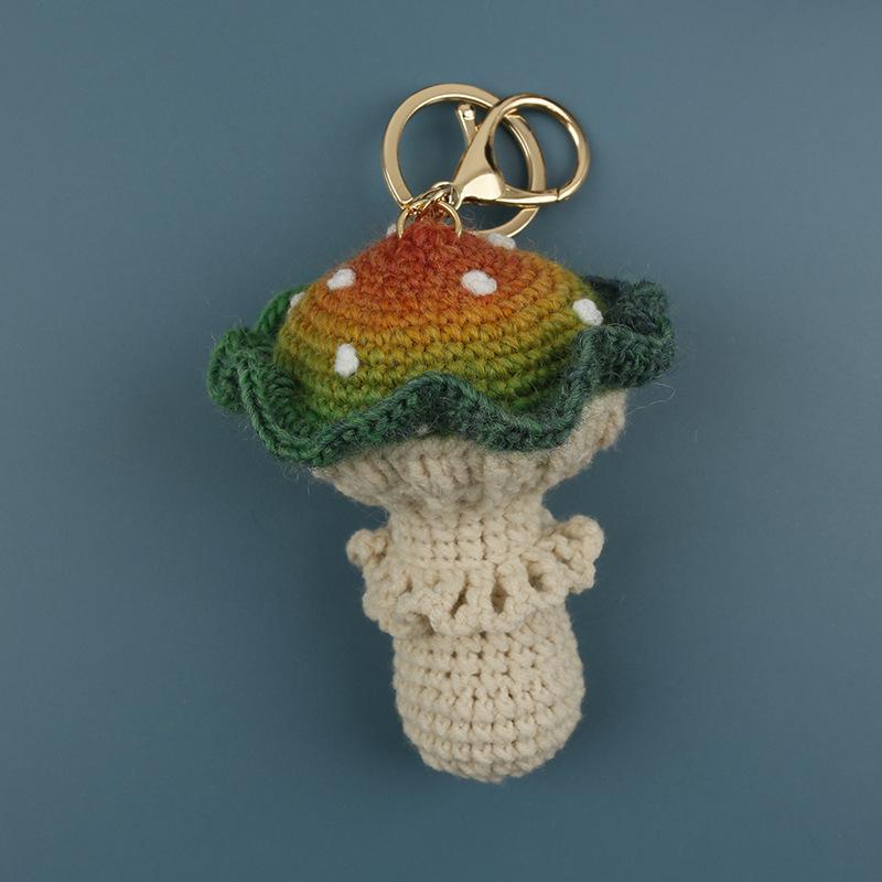 Einzigartige Pilz-Serie Häkel-Schlüsselanhänger Zufällige Farbverlauf-Farbe Pilz-Schlüsselanhänger Für Taschenanhänger Gestrickter Pilz-Schlüsselanhänger Individuell