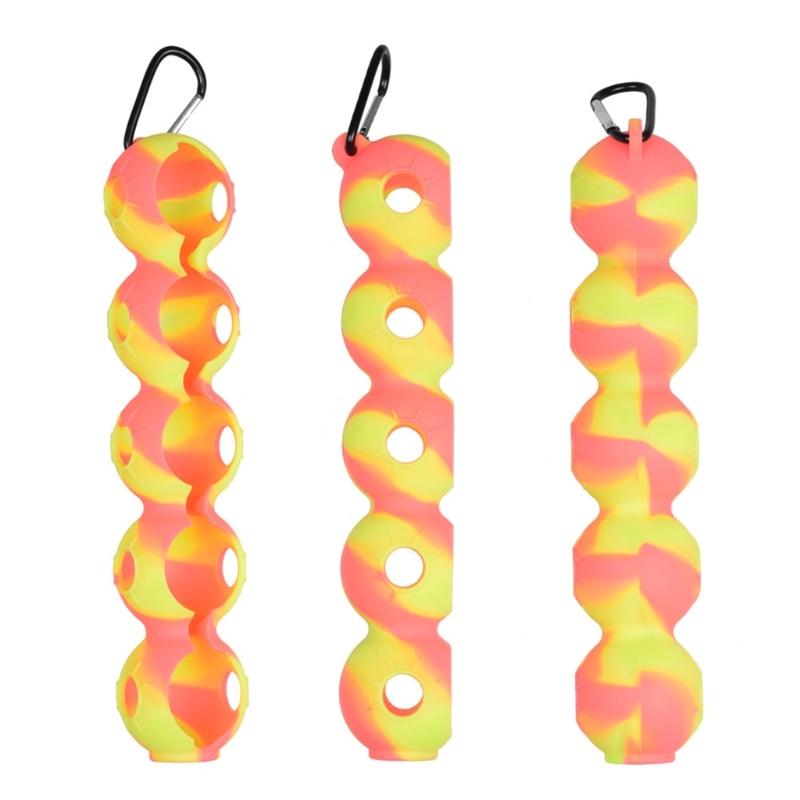 Golf Ball Holder,Holds 5Golf Balls Easy Attachment to Bag or Cart,Golf Ball Protector Cover Silicone Golf Ball Sleeve